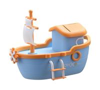 FytStycale Tirelire Bateau Pirate Tirelire Statue Modèle Décoratif Coffret Épargne Fonction Réutilisable en PP avec Serrure Convient pour Chambre Cadeau Bureau, Orange