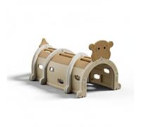 FytStycale Tunnel de Jeu Animal Plastique Petit Train Tunnel Modulable Jouet d’intérieur pour Bébés, Tunnel Singe Kaki 3 Sections