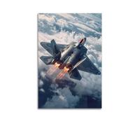 FYUER Poster de chasse militaire F22 Raptor Fighter Jet décoratif sur toile 40 x 60 cm