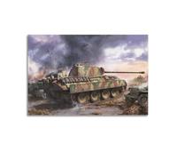 FYUER Poster de la Seconde Guerre mondiale avec panthère allemande Pz.Kpfw.V Panther A late Medium Tanks 50 x 75 cm