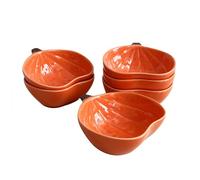FYUEROPA Lot de 6 ramequins en céramique en forme de citrouille, petits bols pour la cuisson de soufflés, puddings, collations, desserts, 170 g