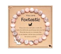 FYUKISS Bracelet à breloques renard en pierre naturelle pour fille, petite-fille, nièce, cadeau d'anniversaire, de Noël, One Size, Pierre, Pas de gemme