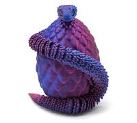 Fyunlle Kit œuf de dragon viper imprimé 3D - Serpent mobile (30 cm) + œuf ouvert (7 x 7 x 9 cm), en plastique PLA respectueux de l'environnement, pour Pâques, décoration de bureau, cosplay et