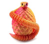 Fyunlle Kit œuf de dragon viper imprimé 3D - Serpent mobile (30 cm) + œuf ouvert (7 x 7 x 9 cm), en plastique PLA respectueux de l'environnement, pour Pâques, décoration de bureau, cosplay et