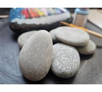 Fyuuucn Lot de 12 petits galets plats à peindre, 3 à 5 cm