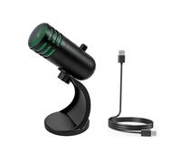 Fyvadio Microphone USB, Microphone à condensateur avec Pied, Microphone pour PC et Gaming avec éclairage RGB, Bouton de Mise en sourdine, réglage du Volume, Microphone pour PC