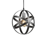 FYWRLQG Luminaires Suspendus Industriels Antiques Éclairage Suspendu Rond Fer Réglable Lampe Suspendue Creuse Décor Ferme Lustres Tête Unique Métal Style Ancien pour Hall D'entrée,Salle Manger,Cuisine