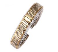 FYXT Accessoires De Montre Professionnels Compatibles Avec La Série Longines L4 Femmes Hommes Bracelet En Acier Inoxydable Massif Épaisseur Du Bracelet 13 18 20 22mm(Silver gold,13mm with L0G0)