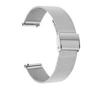 FYXT Bracelet De Montre En Acier Inoxydable Milanais Compatible Avec Garmin Vivomove HR 3 3S / Vivoactive 4 4S 3 / Venu 2 2S Sq/Bracelet De Montre De Style Luxe(Silver,Vivoactive 4S)