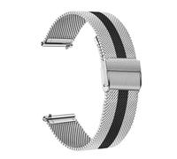 FYXT Bracelet De Montre En Acier Inoxydable Milanais Compatible Avec Garmin Vivomove HR 3 3S / Vivoactive 4 4S 3 / Venu 2 2S Sq/Bracelet De Montre De Style Luxe(Silver Black,Venu Sq Music)