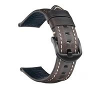 FYXT Bracelet De Montre En Cuir De Vachette À Dégagement Rapide, Fait À La Main, Style Vintage, 18, 20, 22, 24, 26 Mm, Avec Couche De Tête Cirée À L'huile(Grey,22mm)