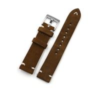 FYXT Bracelet De Montre En Cuir Suédé 18 Mm, 20 Mm, 22 Mm, 24 Mm, Marron, Gris, Vintage, Coutures Faites À La Main, Remplacement For Chaque Montre(Coffee,18mm)