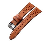 FYXT Bracelet De Montre En Cuir Vachette Première Couche Fait À La Main 18 19 20 21 22MM Vert Gris Marron, For Hommes Style Respirant Vintage Doux