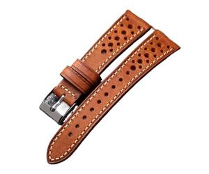 FYXT Bracelet De Montre En Cuir Vachette Première Couche Fait À La Main 18 19 20 21 22MM Vert Gris Marron, For Hommes Style Respirant Vintage Doux