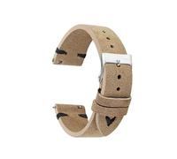 FYXT Bracelets De Montre En Cuir Suédé Véritable, Kaki Rétro Fait À La Main For Hommes, 18mm 20mm 22mm