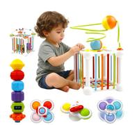 Fyxttalor Jouet Bébé 1 an, 15 pcs Jouet Sensoriel Montessori | Cube d'activités 5 En 1 Jouet éducatif pour Stimuler La Motricité Fine Cadeau pour Garçon et Fille pour Bébé 12 Mois +