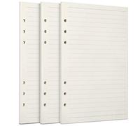 FYY Recharge de papier A5, 3 paquets de papier épais rechargeable de 100 g/m², 6 trous, 135 feuilles (270 pages) pour classeur à 6 anneaux, papier ligné