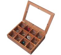 FYYYSLKX Boîte à Bijoux en Bois avec Couvercle en Acrylique Transparent et Compartiments for Pierres et Cristaux - Boîte de Rangement décorative