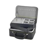 FYYYSLKX Boîtes à Bijoux en Cuir, Organiseur de Bijoux Portable à 2 Niveaux, Grande capacité, Coffre à Bijoux for bagues, Colliers, Boucles d'oreilles, boîte à Bijoux Noire for Femmes