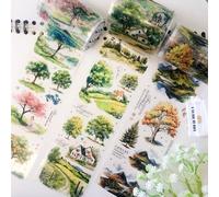 FyzendR Washi Ruban Autocollants pour Scrapbooking 3 Rouleaux Accessoires pour Journaling Esthétique Décorative pour Scrapbook, Journaux DIY Artisanat Créativité (Arbre 1)