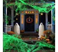 FYZSJWL 200g Toile d'Araignée Lumineuse Halloween, Réaliste Toile d'Araignée, 30*Araignées De Halloween, pour Les Fêtes d'halloween, Les Maisons Hantées Et Les Décorations De Jardin Effrayantes