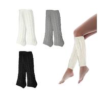 FYZSJWL 3 Paires Jambières Tricotées Pour Femmes Et Filles, Jambière Femme, Jambières d'Hiver Chaudes Tricotés, Chaussettes Longues Tendance Pour Femme, pour Garder au Chaud