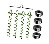 Fzaqwen 4 Pièces Ancrage de Sol en Spirale Ancrage Tente Métal Kit Piquet de Fonction Sécurisation pour Animaux Clôture Trampoline Camping Jardin AB, Vert