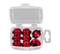 Fzaqwen 8 Pièces Entretoises Roulement Patinage Espaceurs Axe Inline Skate 8mm Entretoise Bague Aluminium Résistante Accessoires Remplacement pour Skateboard, Rouge