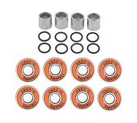 Fzaqwen 8 Pièces Roulement de Skateboard ABEC-11 Roulements Boule 608 Rondelle Entretoise en Acier Carbone Double Bague Étanche Convient pour Skateboard Longb, Orange