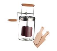 Fzaqwen Baratte à Beurre - Crémier à Manivelle En Bois En Acier Inoxydable Manuel Outil de Cuisson au Beurre Fait Maison Résistant à l'abrasion Silencieux Grande Capacité 52,79 fl oz
