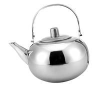 Fzaqwen Bouilloire Le Camping en Acier Inoxydable Facile à Transporter avec Poignée Pliante Filtre à Interne Fond Concave Antidérapant et Couvercle, Argent, 1.5L