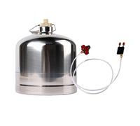Fzaqwen Bouteille de Vide Réservoir de Acier Inoxydable Portable Double Soupape Poignée Renforcée Étanche Utilisation en Extérieur Convie, 2.2 L