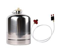 Fzaqwen Bouteille de Vide Réservoir de Acier Inoxydable Portable Double Soupape Poignée Renforcée Étanche Utilisation en Extérieur Convie, 5L