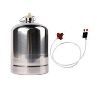 Fzaqwen Bouteille de Vide Réservoir de Acier Inoxydable Portable Double Soupape Poignée Renforcée Étanche Utilisation en Extérieur Convie, 4L