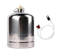 Fzaqwen Bouteille de Vide Réservoir de Acier Inoxydable Portable Double Soupape Poignée Renforcée Étanche Utilisation en Extérieur Convie, 1.35L