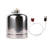 Fzaqwen Bouteille de Vide Réservoir de Acier Inoxydable Portable Double Soupape Poignée Renforcée Étanche Utilisation en Extérieur Convie, 3L