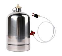 Fzaqwen Bouteille de Vide Réservoir de Acier Inoxydable Portable Double Soupape Poignée Renforcée Étanche Utilisation en Extérieur Convie, 1.5L