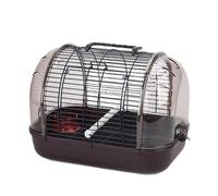 Fzaqwen Cage de Transport Portable pour Oiseaux, Cage avec Plateau Amovible, Cage Transparente pour Perroquet avec Poignée Confortable, Idéale pour La Maison, Brun