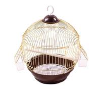 Fzaqwen Cage Suspendue avec Gamelle pour Aras, Canaris, Conures, Calopsittes et Fous, Or