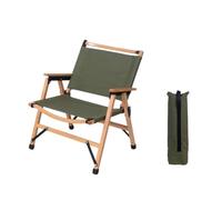 Fzaqwen Chaise Pliante Extérieure Chaise de Camping Fauteuil Pliant Siège Portatif Structure en Hêtre et Toile Oxford Installation en Quelques Secondes, Vert Militaire