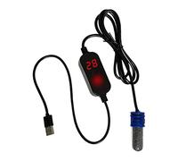 Fzaqwen Chauffage D'aquarium USB pour avec Régulateur de Température Externe et Thermomètre Intégré, Idéal pour L'abreuvement des Tort, 15w