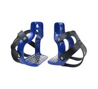 Fzaqwen Ensemble D'étriers en 2 Pièces, équipement D'équitation avec Housse de Sécurité, Acier Inoxydable Résistant à La, Boîtier, Bleu