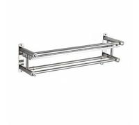Fzaqwen Étagère de Rangement Salle de Bain Murale en Acier Inoxydable Porte-Objets Chambres d'eau Rack Multifonction Bouteille et Tasse Adaptée à Routine Hygiène Salle de Bain, 50 Cm