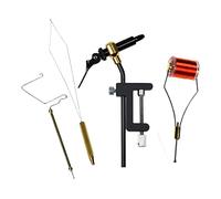 Fzaqwen Fly Tying Kit Vise Portable Accessoires Threader Kit Rotatif Fabrication de Mouches Ensemble en Cuivre et Acier Adapté à Pêche à la Mouche