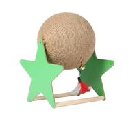 Fzaqwen Griffoir pour Chat Balle avec Ossature en Bois Jouet Pendu Plume et Cloche Structure Robuste Gain de Place Adapté aux Appartements Salon Protection, Grand