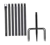 Fzaqwen Ground Stake Light Pole Extérieur Support d'Éclairage Piquet en Métal Poteau Solide Base Cinq Griffes Montage Simple Convient Terrasse Événement