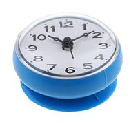 Fzaqwen Horloge Étanche Mini Horloge de Salle de Bain Ventouse Imperméable Horloge Murale Compacte Horloge Ventouse Silicone Utilisation sur Sèches A, Bleu