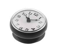 Fzaqwen Horloge Étanche Mini Horloge de Salle de Bain Ventouse Imperméable Horloge Murale Compacte Horloge Ventouse Silicone Utilisation sur Sèches A, Noir