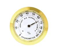 Fzaqwen Hygromètre Mécanique Analogique, Mini-mesureur de Qualité de L'air, Contrôle D'humidité Compact En Alliage de Zinc pour Voiture, Intérieur, At, or 37 Mm