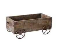 Fzaqwen Jardinière Rustique en Bois avec Roues et roulettes, Support pour Plantes, Chariot à Fleurs